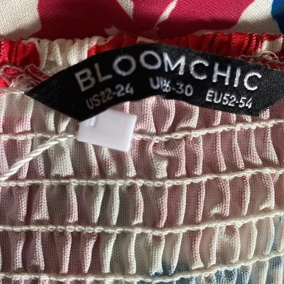 BloomChic floral Backless Square neck Midi Dress Plus Size 22-24 - Picture 3 of 8